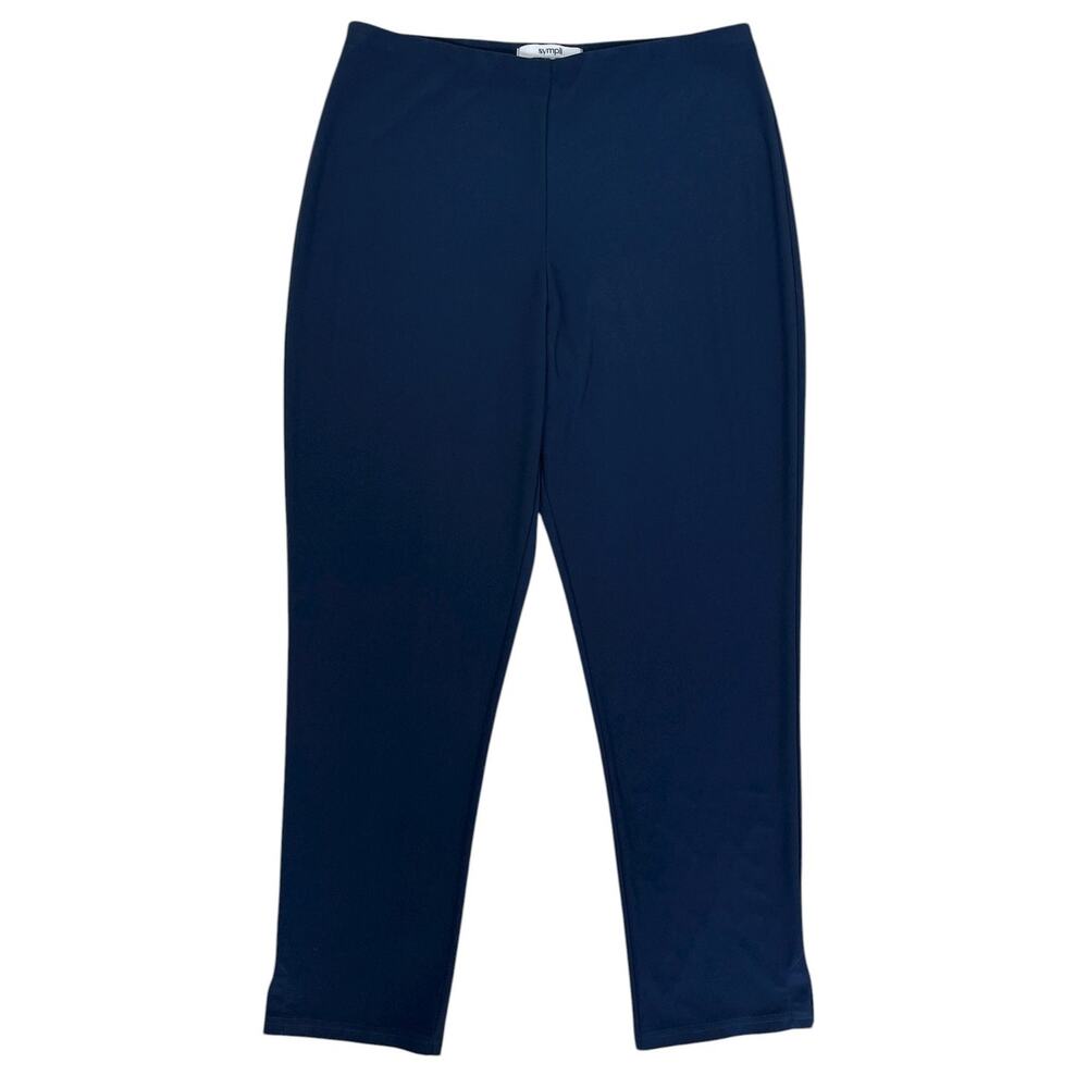 Sympli Stretch Jersey Straight Leg Pull On Pants Navy Blue Sz 10 Casual Travel
